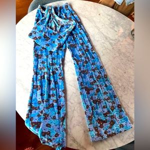 Acne Studios Blue Flower 70’s style matching top and bottom